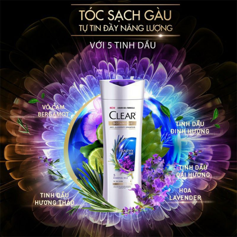 DẦU GỘI SẠCH GÀU CLEAR 5 TINH DẦU 180G