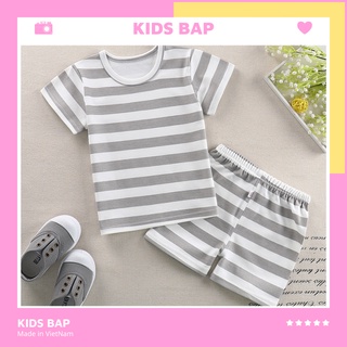 Bộ kẻ cộc tay cho bé trai bé gái 8-18kg