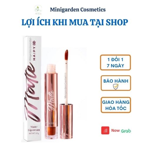 Son Hapy Mattle Lipcream Mini Garden son Happy kem lì siêu mịn, bám màu lâu trôi 3.5ml- Phiên bản son Roses mẫu mới