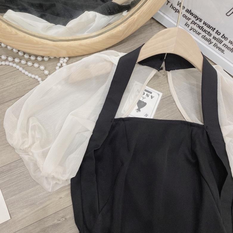 Váy Thiết Kế Tay Voan Phồng Dáng Xoè 2 Màu Tiểu Thư | BigBuy360 - bigbuy360.vn