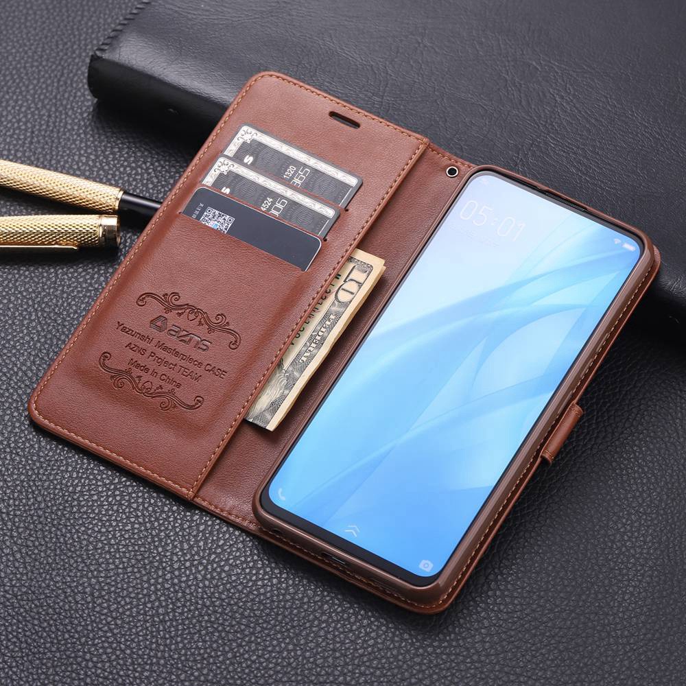 Bao da điện thoại PU nắp lật có ngăn thẻ sang trọng thời trang cho Vivo V15/V15