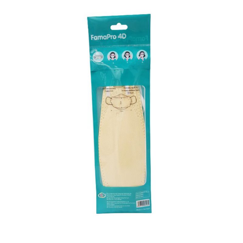 Khẩu trang y tế 4D 4 Lớp kháng khuẩn hàng quốc Famapro Nam Anh khẩu trang màu trắng( 10 cái /hộp ) đủ màu