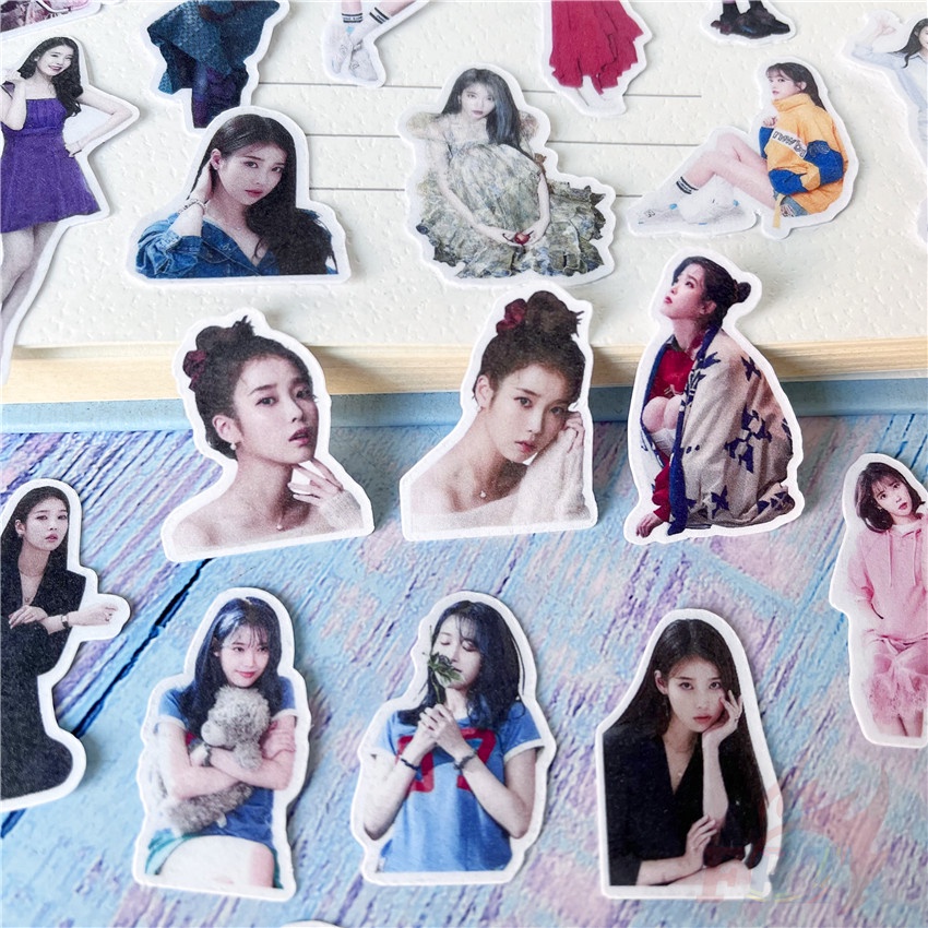 ★★★ Iu Lee Ji Eun Q-5 ♪ Sticker Trang Trí Nhật Ký Xinh Xắn Chất Lượng ★★★ Set 40 Sticker Dán Trang Trí Album DIY