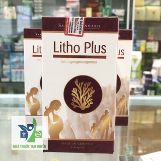 Canxi Litho Plus Canxi hữu cơ từ tảo biển đỏ lọ 30 viên - Hàng chính hãng
