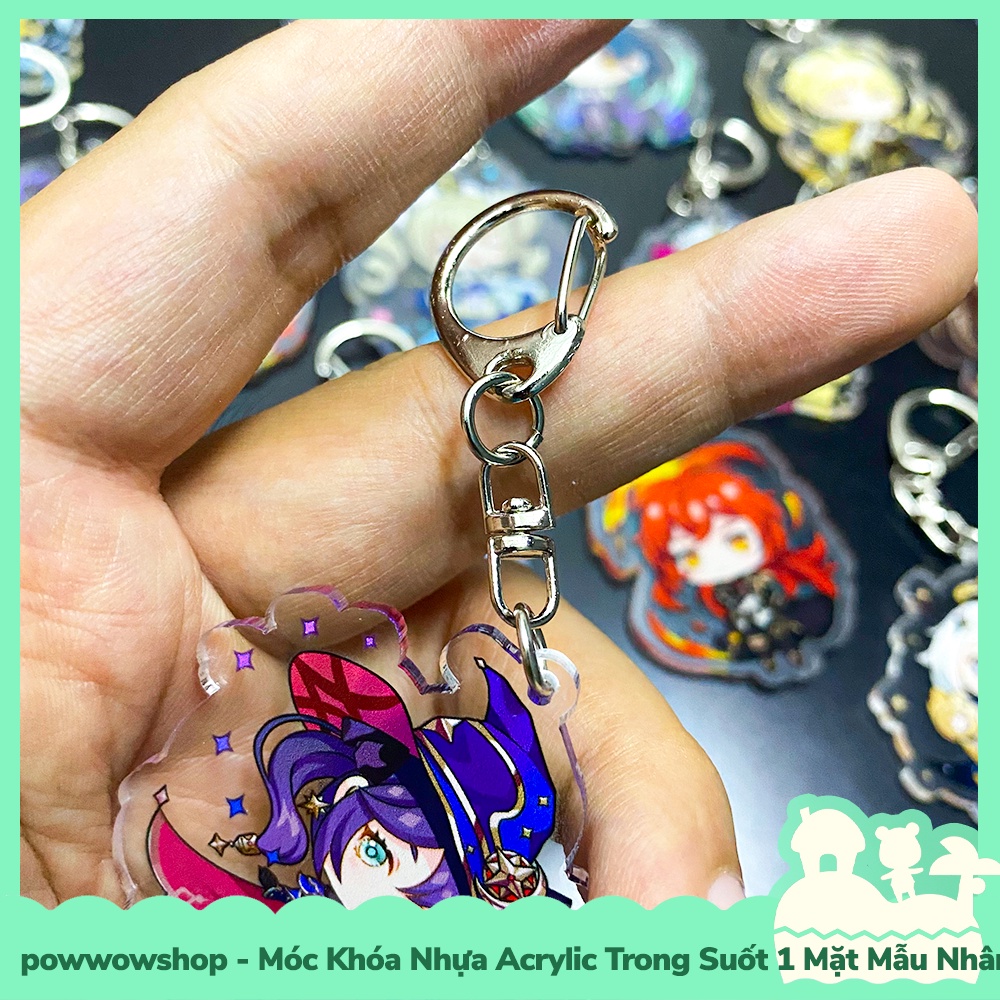 [Sẵn VN - Hỏa Tốc] Móc Khóa Nhựa Acrylic 1 Mặt Trong Suốt Mẫu Nhân Vật Game Genshin Impact Cute Chibi Magic