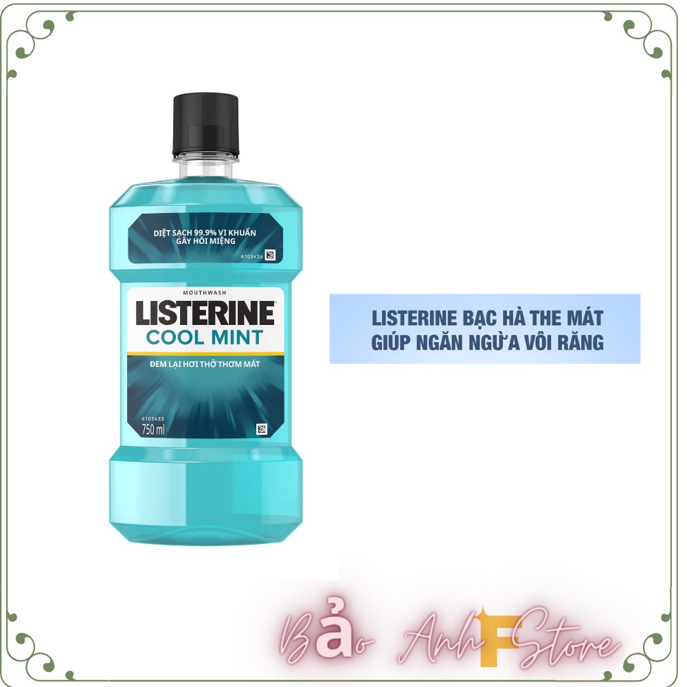 Nước sát khuẩn miệng Listerine 750ml nước xúc miệng Cool Mint