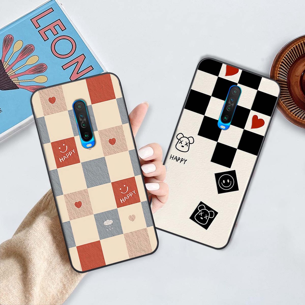 Ốp Xiaomi Redmi K30 caro trái tim cá tính, thời trang siêu đẹp, siêu phong cách