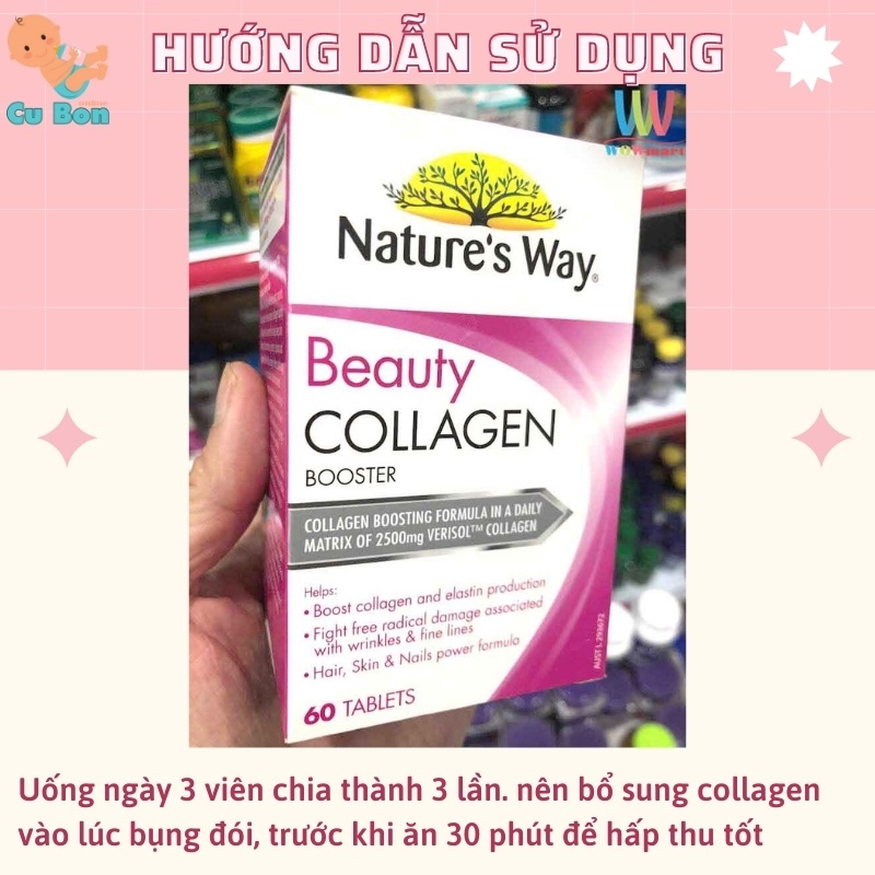 Viên uống collagen Natures Way Beauty Collagen Booster (Hộp 60 viên) của úc