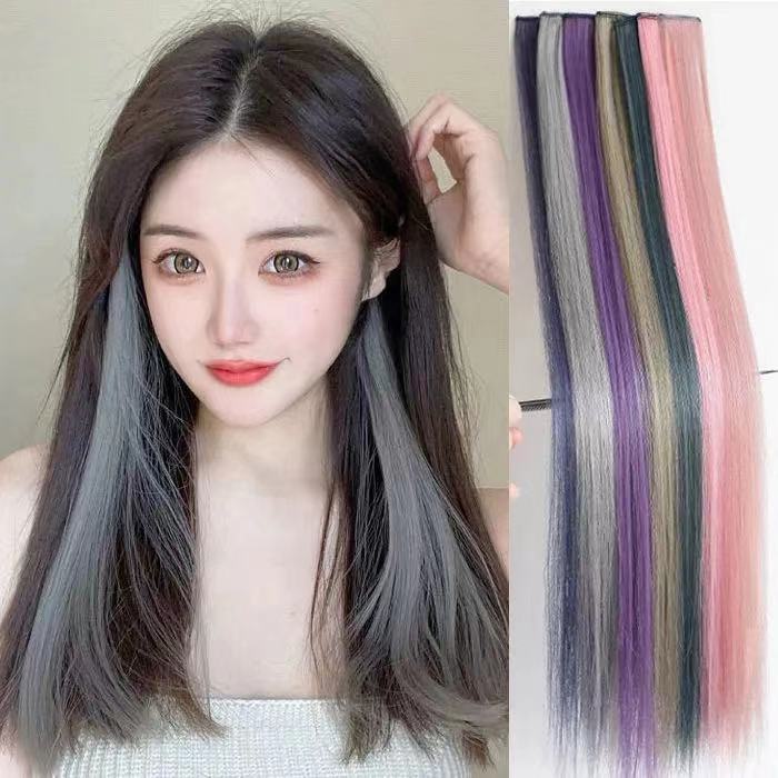 Tóc Giả Dài Thẳng Nhiều Màu Sáng Thời Trang 50cm Kèm Kẹp