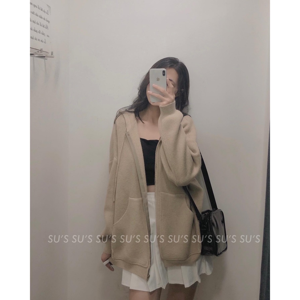 Áo khoác len gân 2 túi trước A2048 SUSTORE