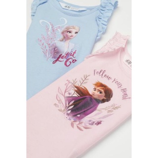 (Hm auth) Set 2 áo bé gái Elsa sz 2/4y