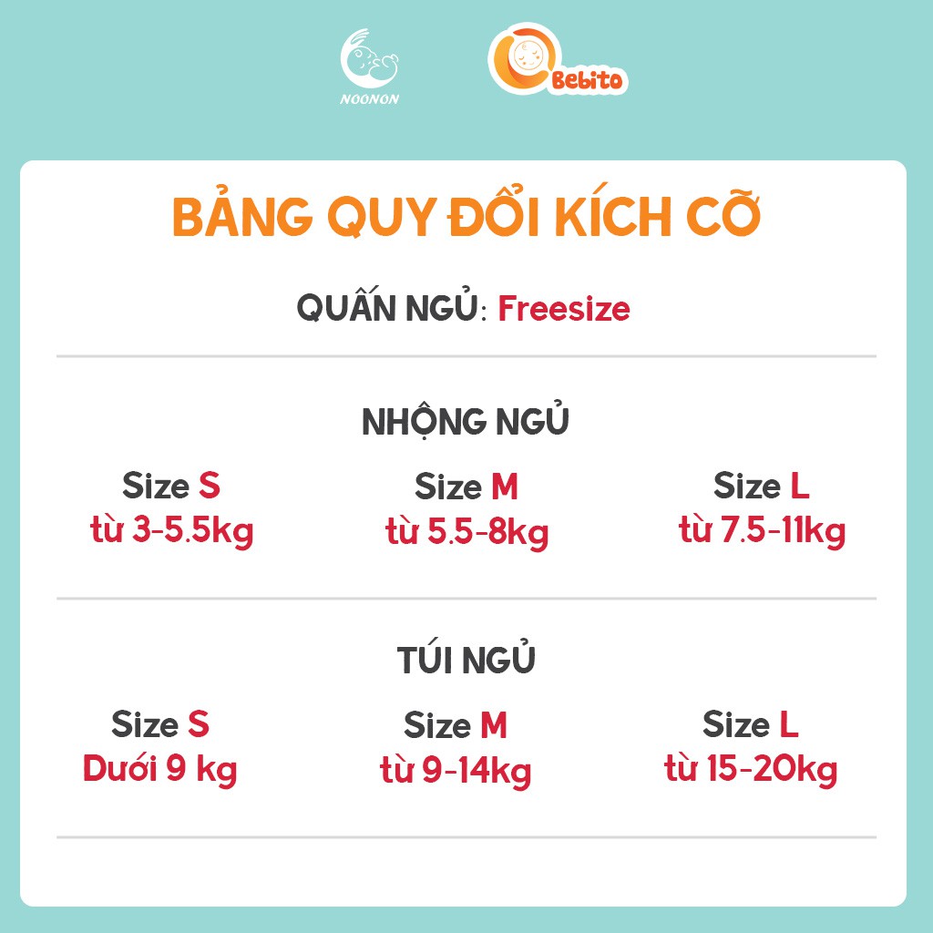 Quấn Chũn - Nhộng Chũn Sơ Sinh Tới 6 Tháng Giúp Bé Ngủ Ngon - Noonon QC01 và NCD03- Túi Ngủ Cho Bé Hè Không Tay