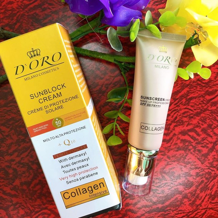 Kem chống nắng Doro Collagen Q10 nhập khẩu chính hãng Italia SPF 50/PA+++ 50ml