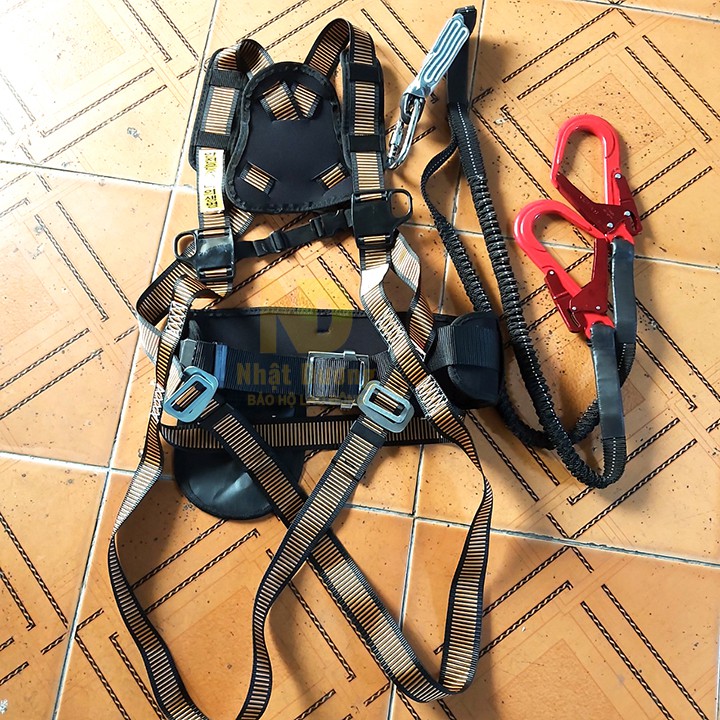 Dây đai an toàn lao động toàn thân 2 móc đệm eo HPBEN33G dây đàn hồi chống tĩnh điện - Nsafe