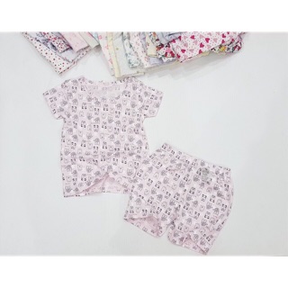 Bộ mặc nhà cotton vải dư xuất Nhật cho bé gái