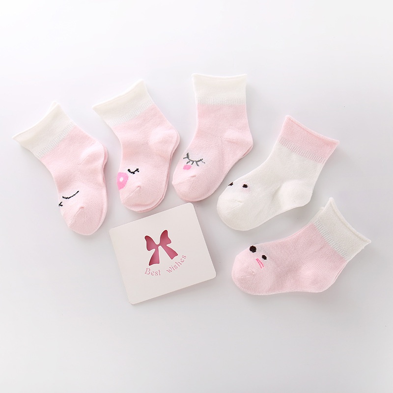 Set 5 Đôi Tất Mềm Mại Ấm Áp Cho Bé