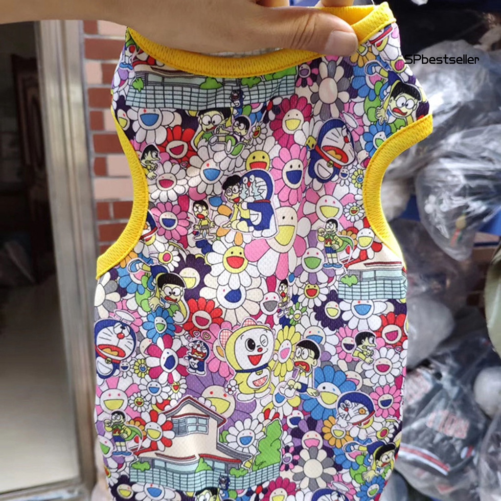 Áo thun cổ tròn in họa tiết hoạt hình dành cho thú cưng