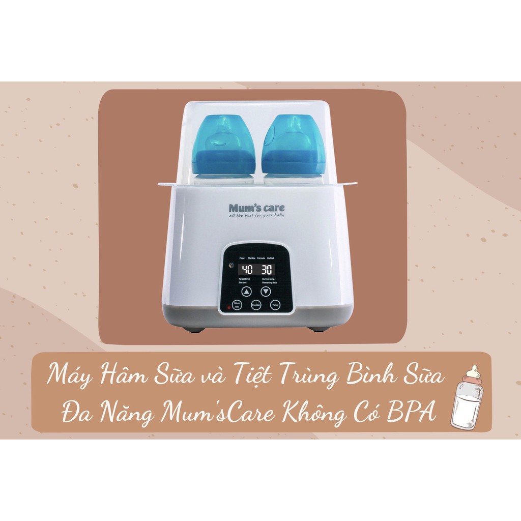 Máy hâm sữa và tiệt trùng bình sữa Mum's Care 6 chức năng