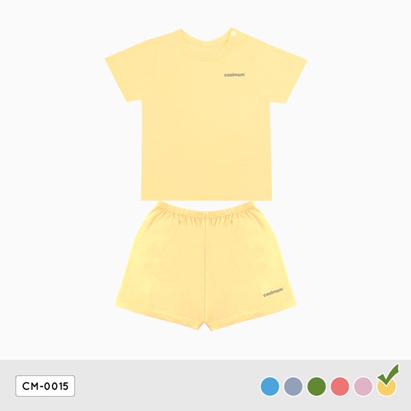 Bộ cộc tay cài vai Coolmom chất liệu sợi tre cao cấp CM-0015