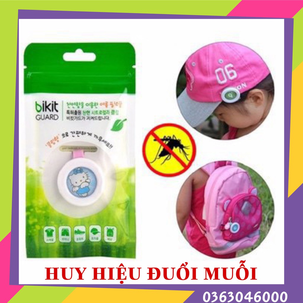 Huy hiệu đuổi muỗi cho bé Bikit/Kikit Hàn Quốc hương xả chanh