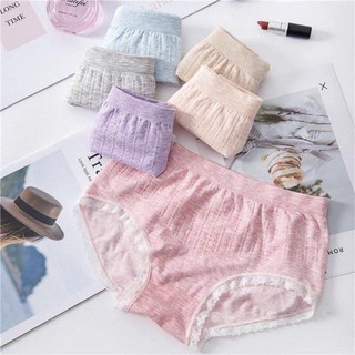 Sét 5 quần lót hộp muji viền ren sợi cotton tăm tre hàng chất lượng cao