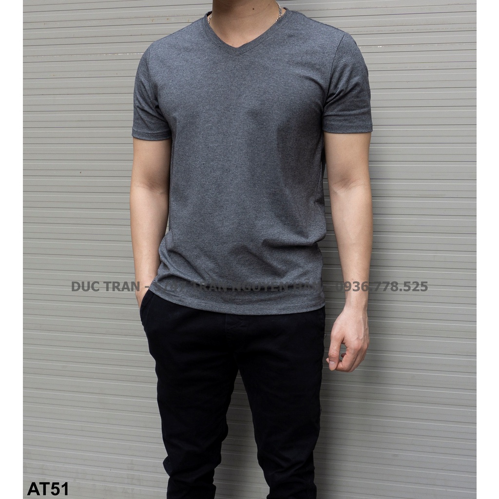 Áo thun trơn cổ tim - Chất cotton 100% thoáng mát, thấm hút mồ hôi, co giãn tốt, form slimfit vs 6 màu dễ mix