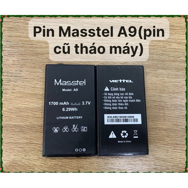 [Mã ELORDER5 giảm 10K đơn 20K] Pin Masstel A9(pin cũ tháo máy)