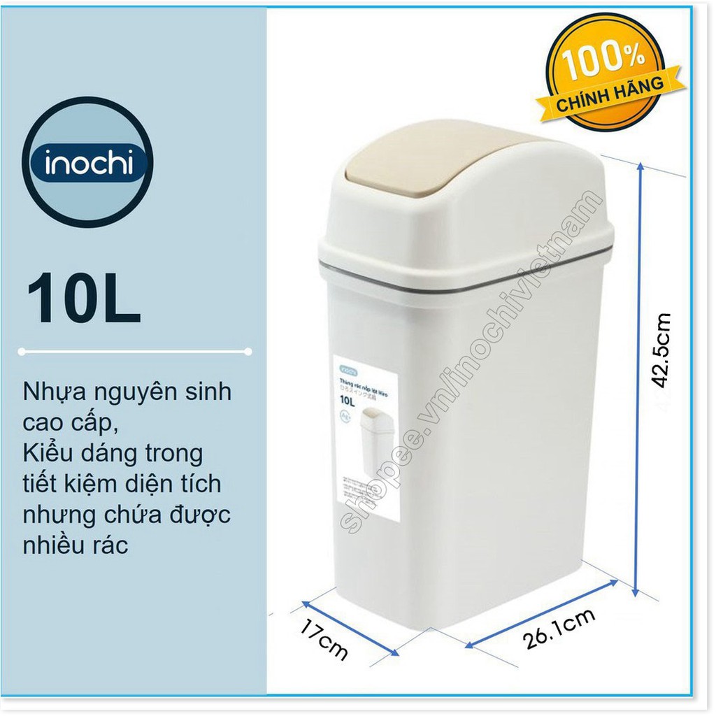 Thùng Rác mini ,Thông Minh Nhựa Nắp Lật Inochi 5/10/15 Lít Rất Đẹp Làm Sọt Rác THRNL10L