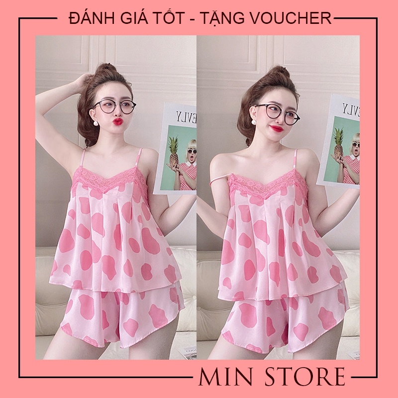 Váy ngủ sexy 2 dây gợi cảm xuyên thấu lụa satin MIN SHOP VN1006 | BigBuy360 - bigbuy360.vn