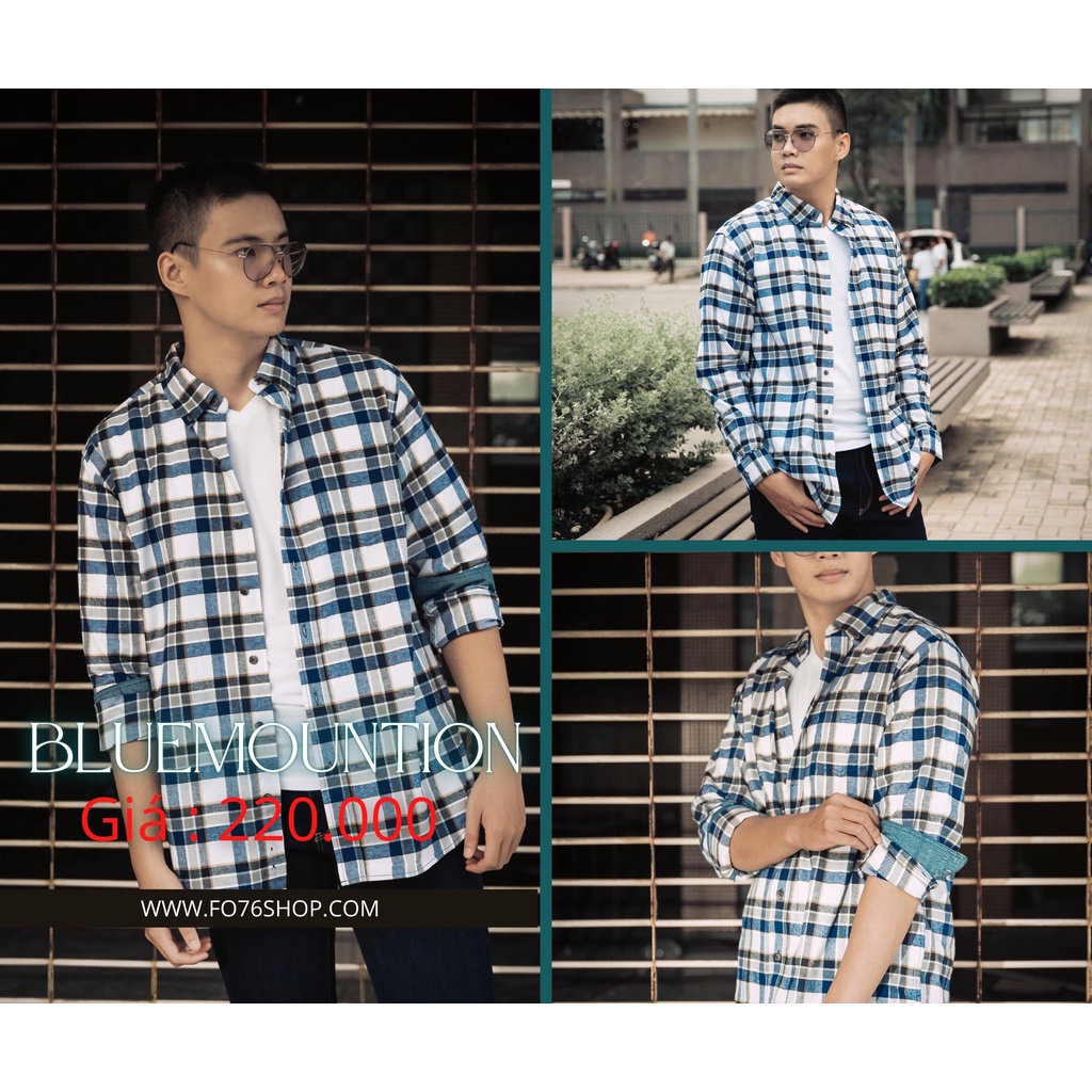 ÁO SƠ MI NAM TAY DÀI XUẤT DƯ BLUE MOUNTAIN COTTON SỌC -FO76 SHOP