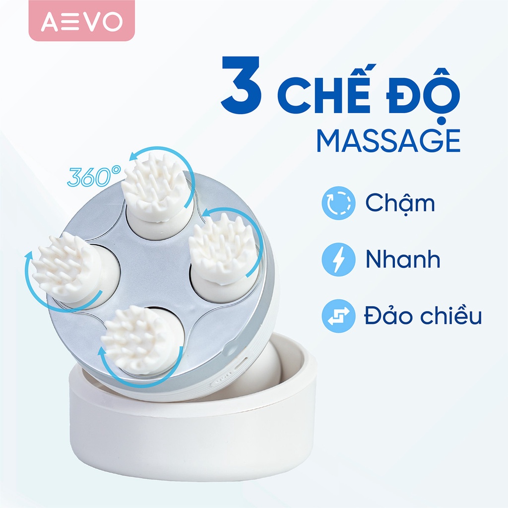 Máy Massage Đầu Cổ Vai Gáy AEVO Scalp Massager  - Máy Mat Xa Chính Hãng - Matxa Đầu Giải Toả Căng Thẳng, Mệt Mỏi