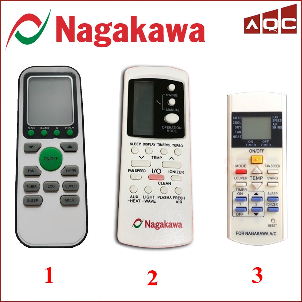 Điều khiển điều hoà NAGAKAWA - Remote máy lạnh Nagakawa CÁC MẪU TÙY CHỌN