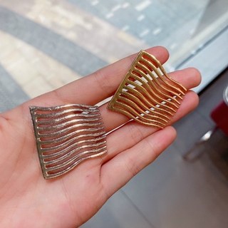 Net Red Metal Simple Wave Hair Comb Ins Pressed Hair Matte Hundred Hair Accessories