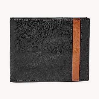 Ví da Nam Fossil Black (Ennis RFID Traveler) - Hàng nhập Mỹ