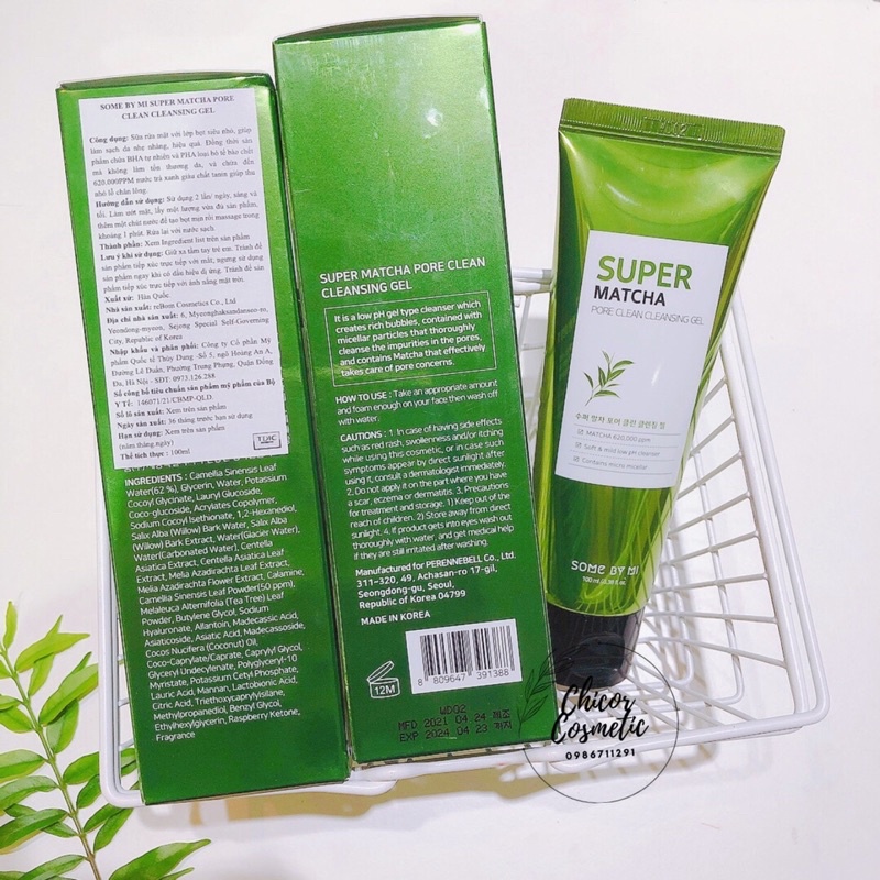 Sữa rửa mặt Some By Mi Super Matcha Pore Clean Cleansing Gel