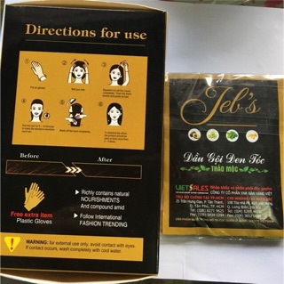 Dầu gội đen tóc thảo mộc Jeb's (bịch 30 ml)