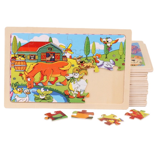 Tranh ghép 24 mảnh gỗ (giao mẫu ngẫu nhiên) nhiều chủ đề - đồ chơi Toys House