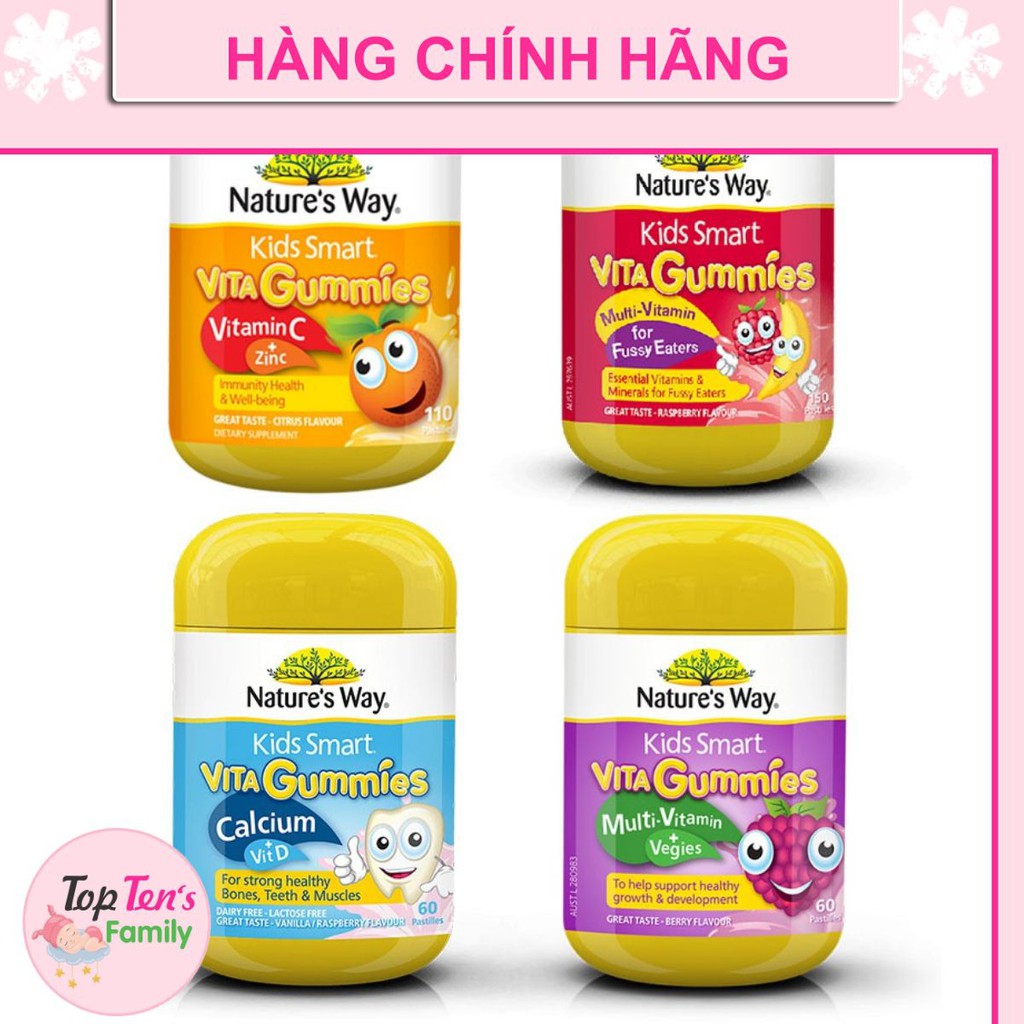 ❣️ [CHÍNH HÃNG 100%] Vitamin Nature's Way Kids Smart VITA Gummies Vitamin C + Zinc 💯