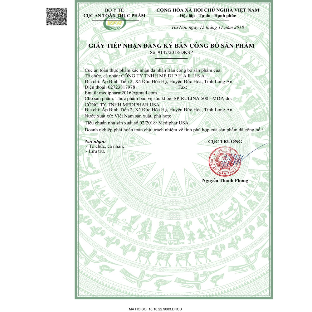 (Bill mua hàng đầy đủ) Tảo Xoắn Spirulina Nhật Bản Hộp 2200 viên tem đỏ