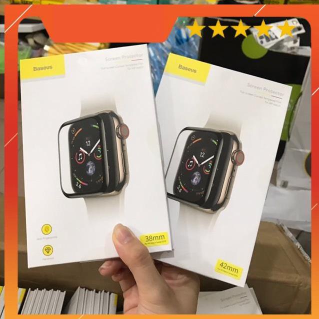 ⚡KÍNH CƯỜNG LỰC CHÍNH HÃNG APPLE WATCH BASEUS ⚡ FULL MÀN 4D SERIES 1 2 3 4 5 SIZE 38 40 42 44 mm