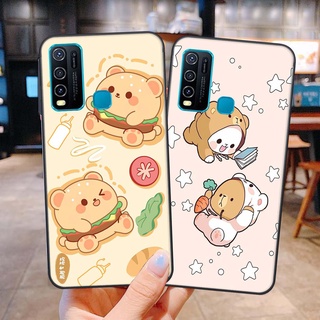ốp lưng điện thoại vivo y30 , y50 in hình gấu humberger chi bi vô cùng đáng yêu