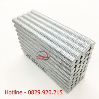 nam châm tròn kích thước phi 8mm dày 1.8mm mạ kẽm