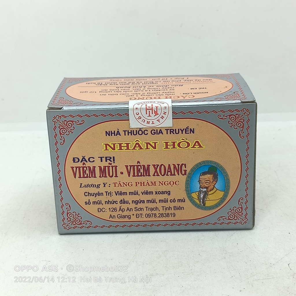 Viem Mũi Xoan.g Nhân Hòa hộp 10 gói