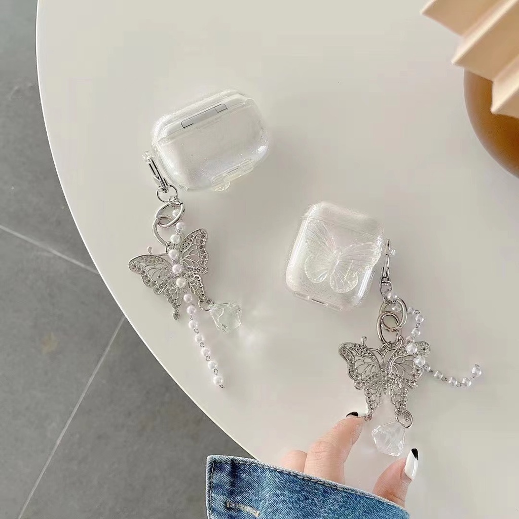 Vỏ Bảo Vệ Hộp Sạc Tai Nghe Bluetooth Không Dây Airpods 1 2 Pro 2 3 Bằng TPU Mềm Họa Tiết Bướm 3D 2022