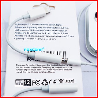 (FoxConn) Jack Chuyển Tai Nghe DT TÁO Sang Jack 3.5  dành cho ip 7, 7plus,8, 8plus,xmax,pro max