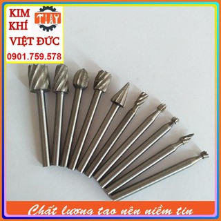 Bộ 10 mũi khắc, mài, làm lũa HSS cao cấp