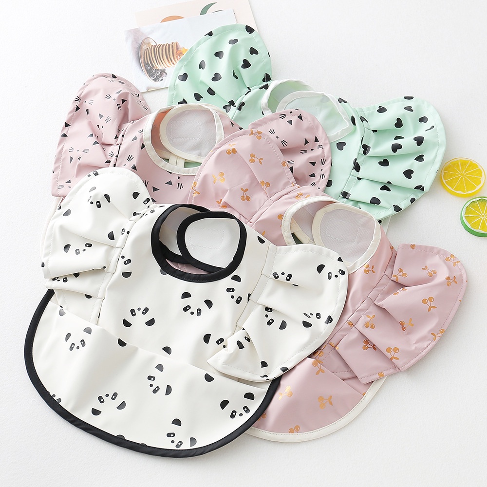BEAR LEADER Yếm Ăn Bằng PU Mềm Chống Nước Hình Chú Voi Dễ Thương Cho Bé Sơ Sinh