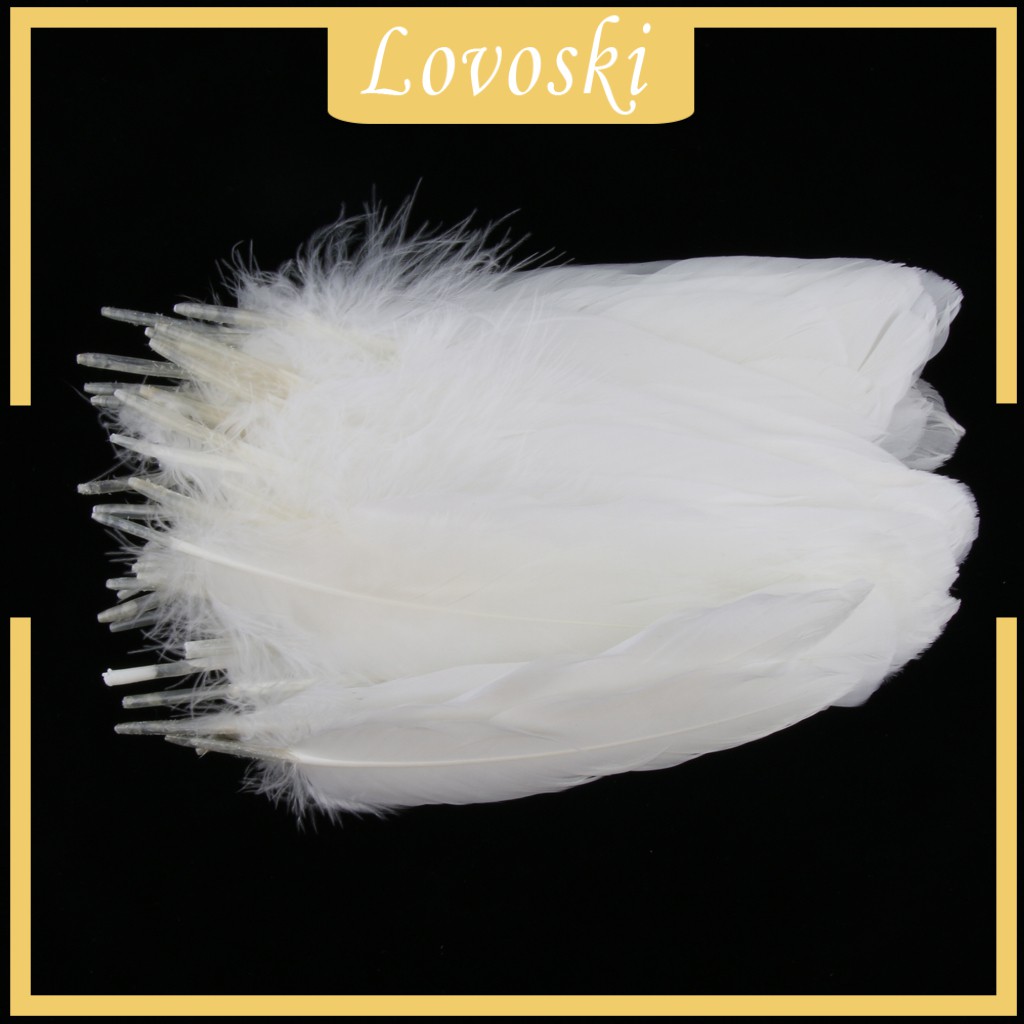 Set 50 Lông Ngỗng Tự Nhiên 5.9 Đến 8.6 Inch Làm Đồ Thủ Công