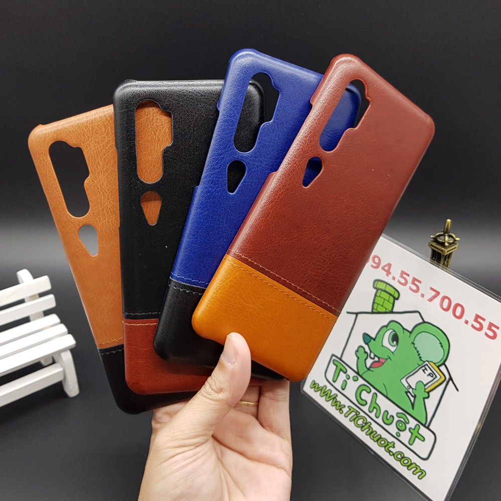 [Cao Cấp] Ốp Lưng Xiaomi Mi Note 10/ Note 10 Pro/ CC9 Pro Da PU Phối 2 Màu Sọc Chỉ