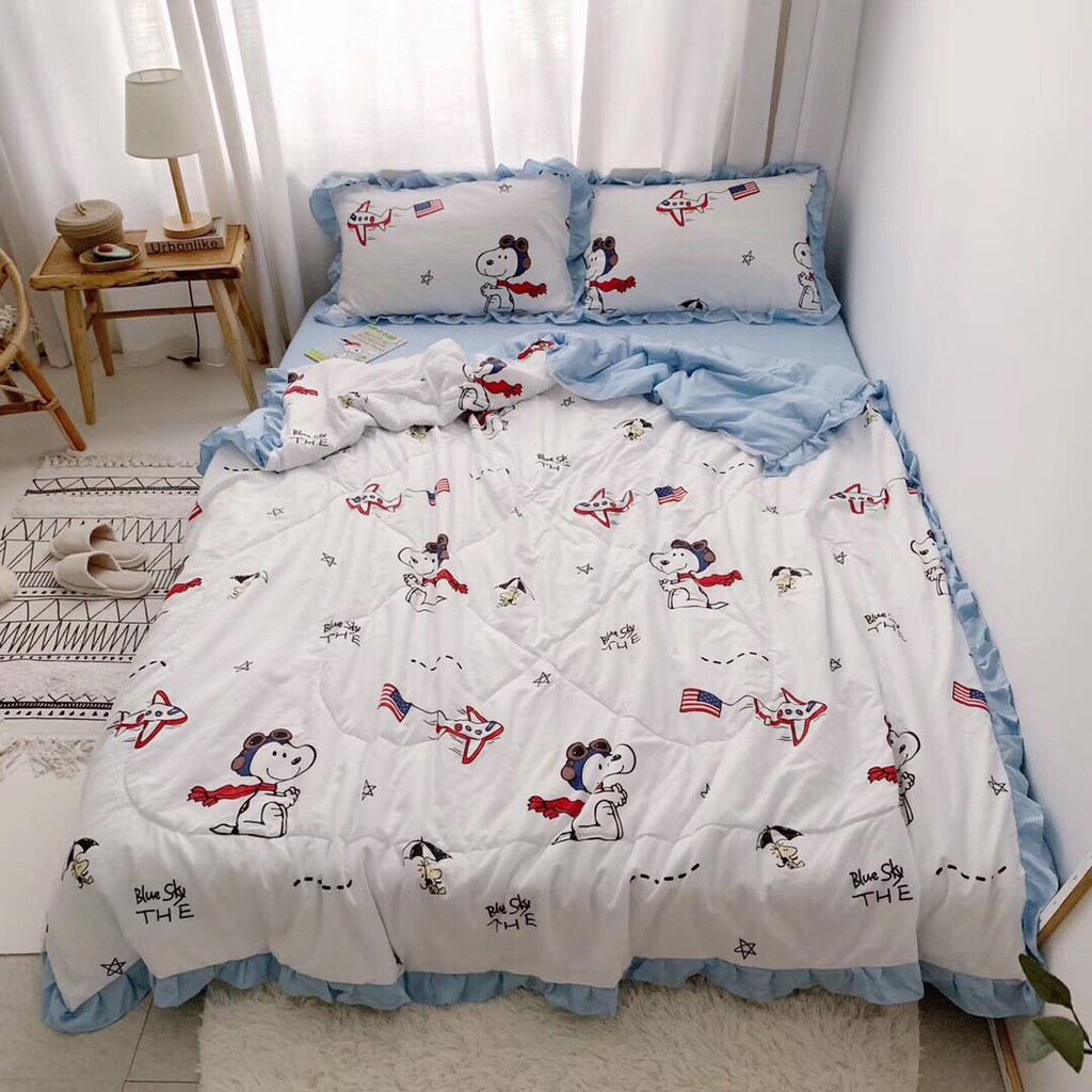 Bộ chăn ga gối cotton đũi bèo hàn quốc nhiều mẫu , đủ kích thước 1m6,1m8,2m2